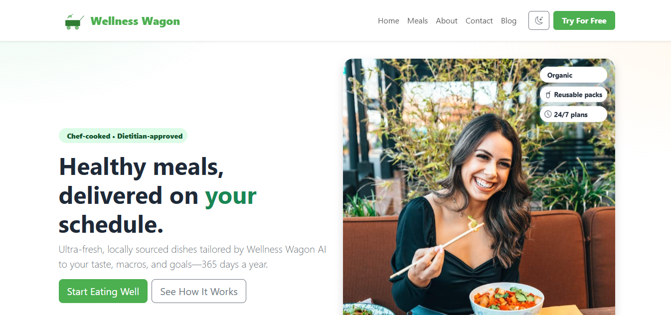 Wellness Wagon website design example by Webnith